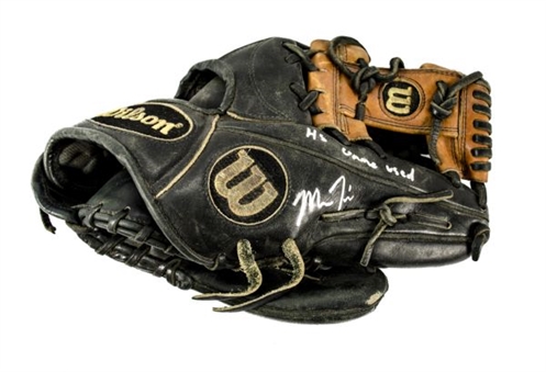 Incredible Mike Trout Signed High School Game Worn Fielders Glove - Used All of High School Career (Trout LOA)